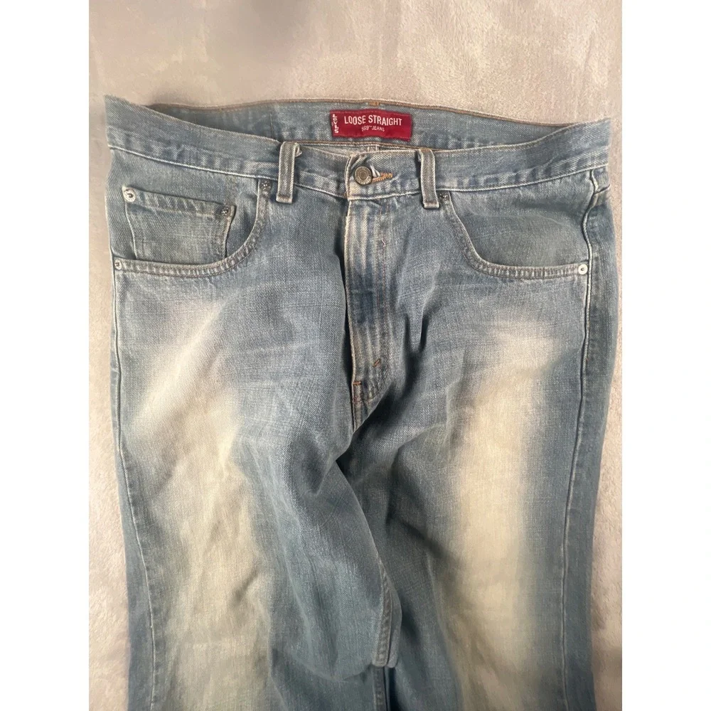 Levis 569 Loose Straight Fit Jeans Light Wash Blue Denim 34x34 00569-0573 Mens